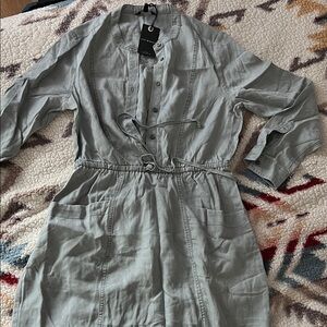 Lucky Brand Gray Button-Up Dress (M)